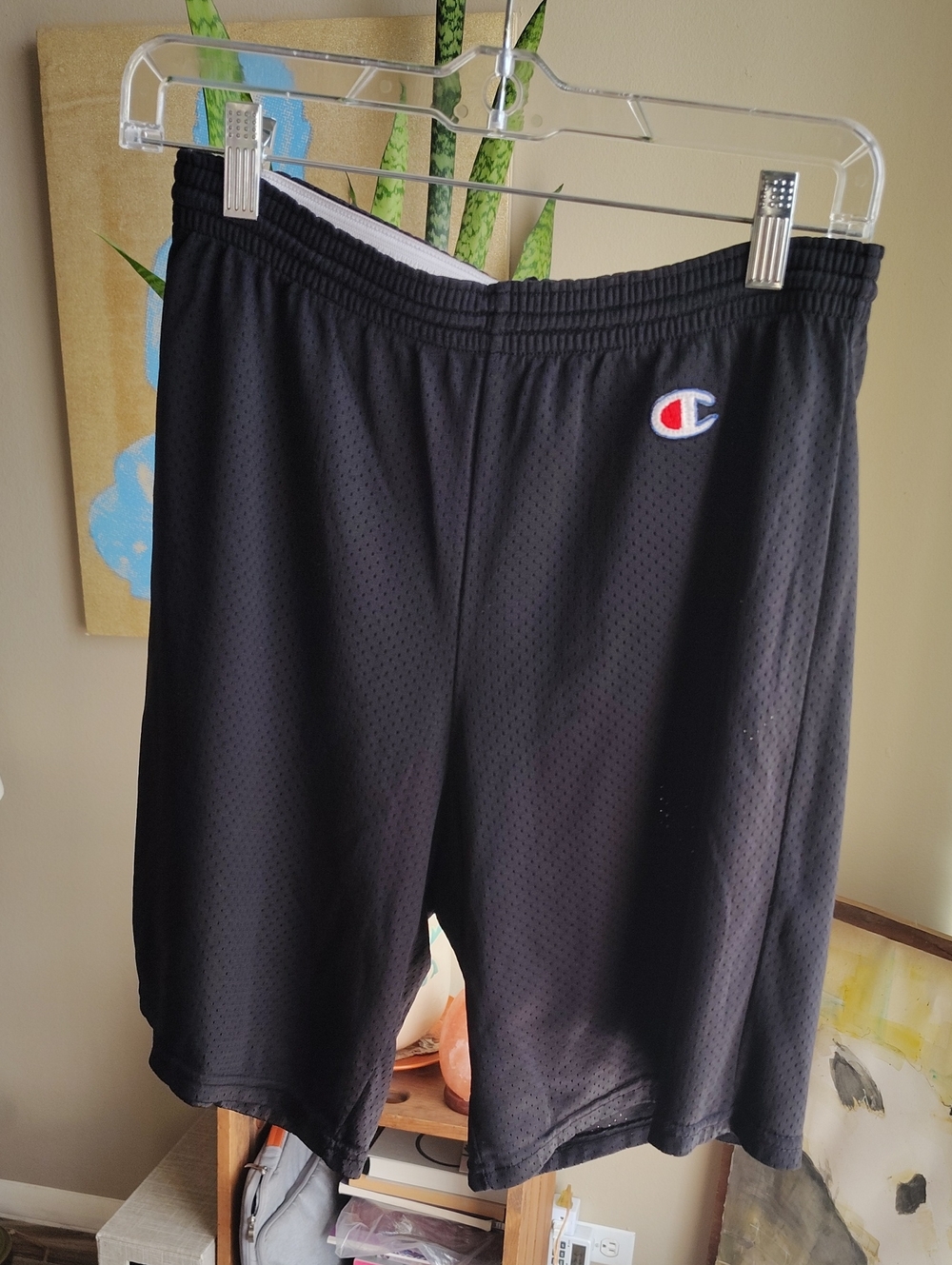 Men's Champion Black Athletic Mesh Shorts